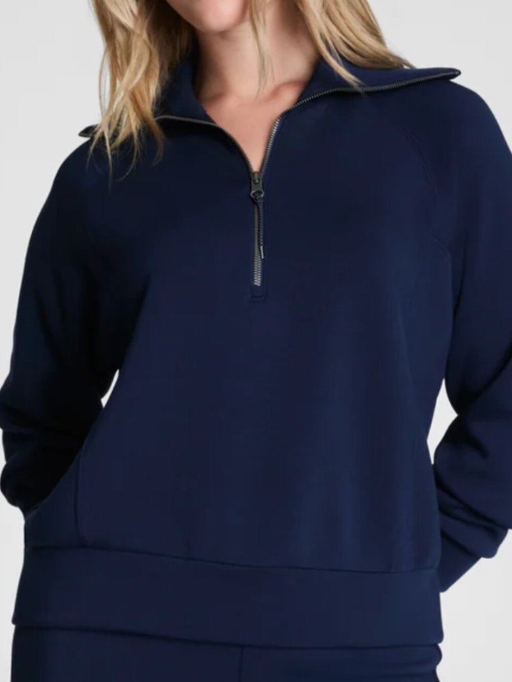 Spanx Airessentials Half Zip in Timeless Navy